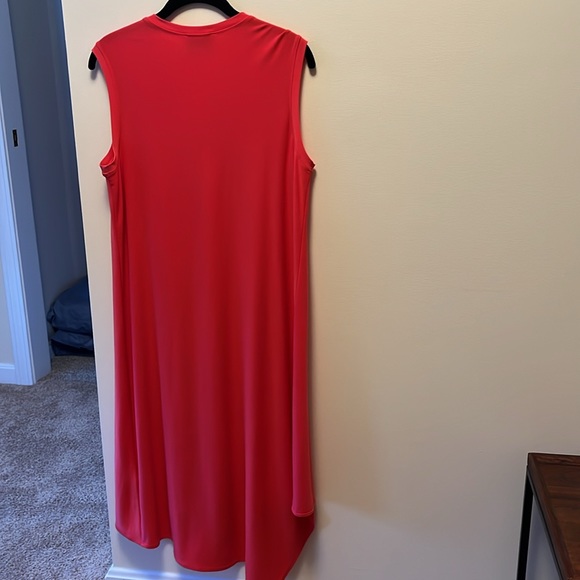 Coral Joseph Ribkoff Asymetrical Misi Dress - Picture 2 of 5